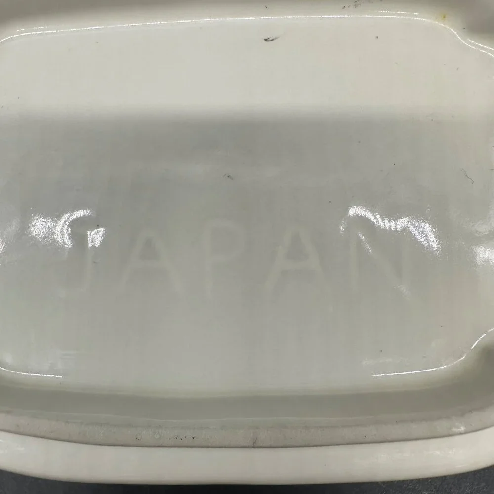 Vintage Floral Soap Dish Cottagecore 1980s Purple Blue Flowers Ceramic Romantic
